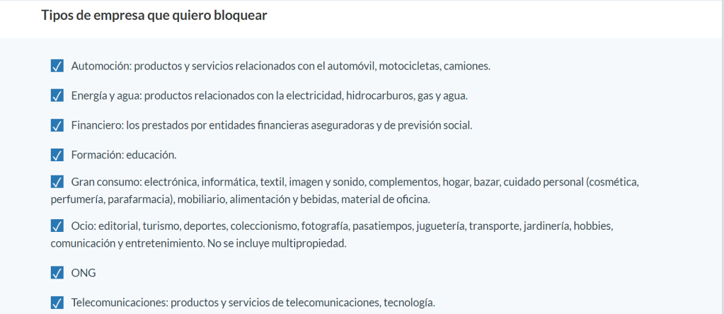 Lista Robinson Empresas