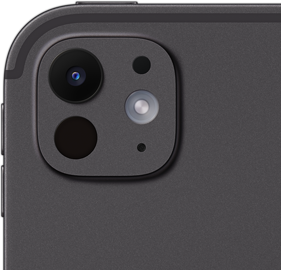 Primer plano del gran angular trasero de 12 Mpx del iPad Pro