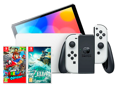 Nintendo Switch Oled + Zelda Tears + Super Mario - Gaming
